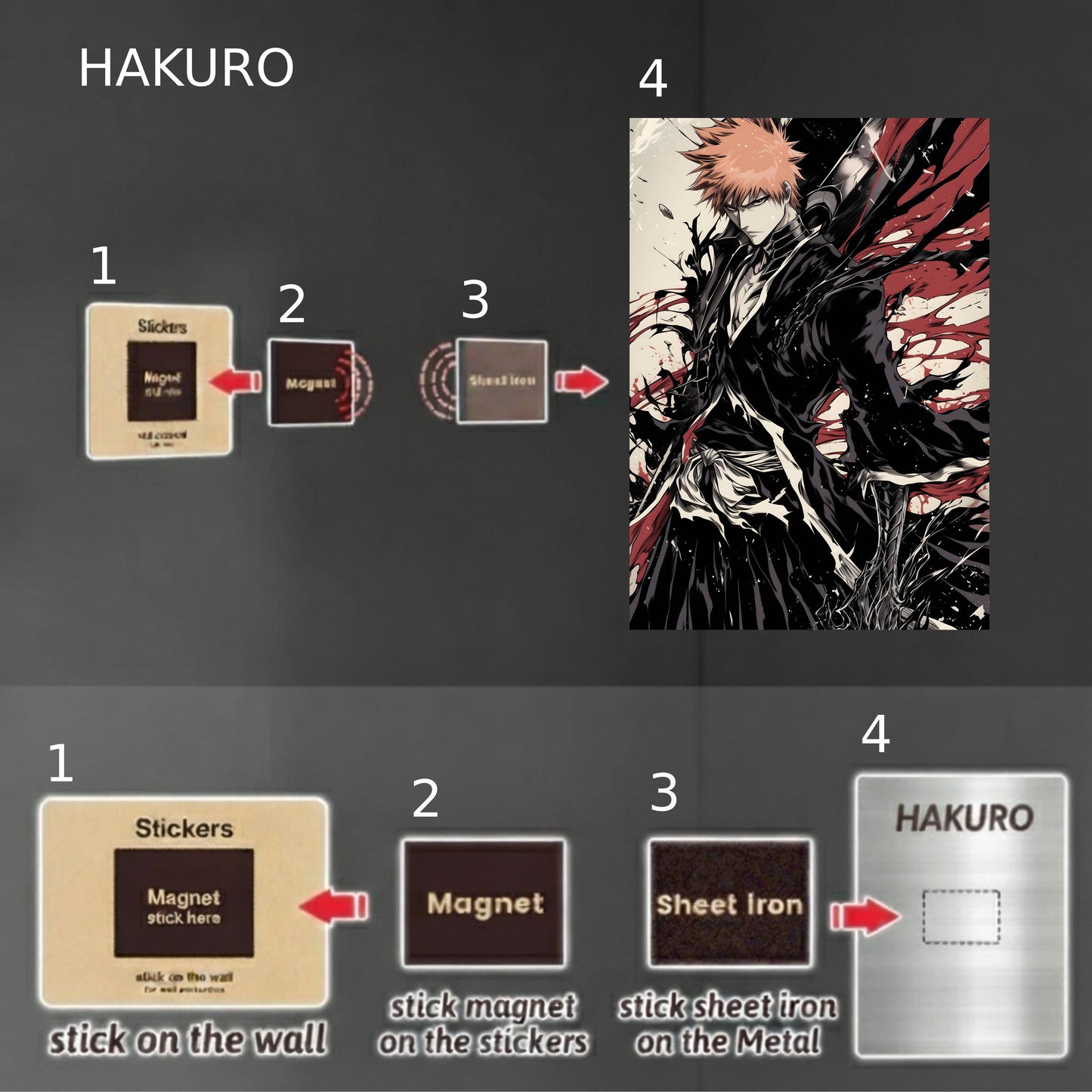 Kurosaki Ichigo Bankai Comic Art Styled Poster