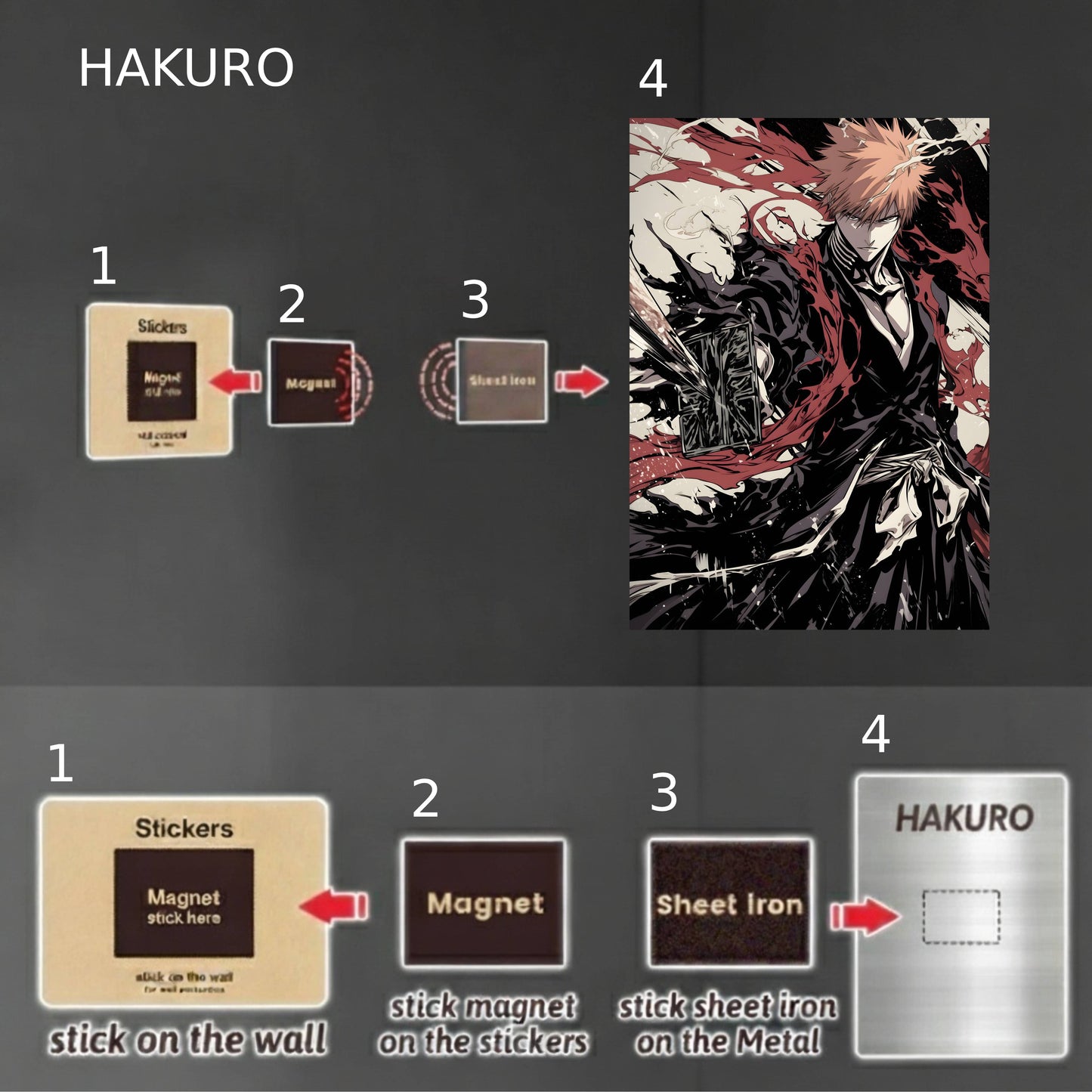 Kurosaki Ichigo Awakened Bankai Comic Art Styled Poster