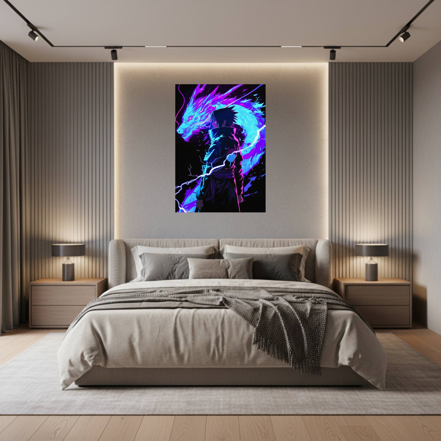 Sasuke: Neon Lightning Dragon Poster