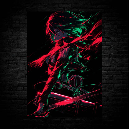 Mikasa: Neon Poster
