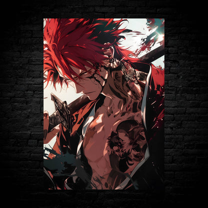 Abarai Renji Battle Stance Fan Art Poster