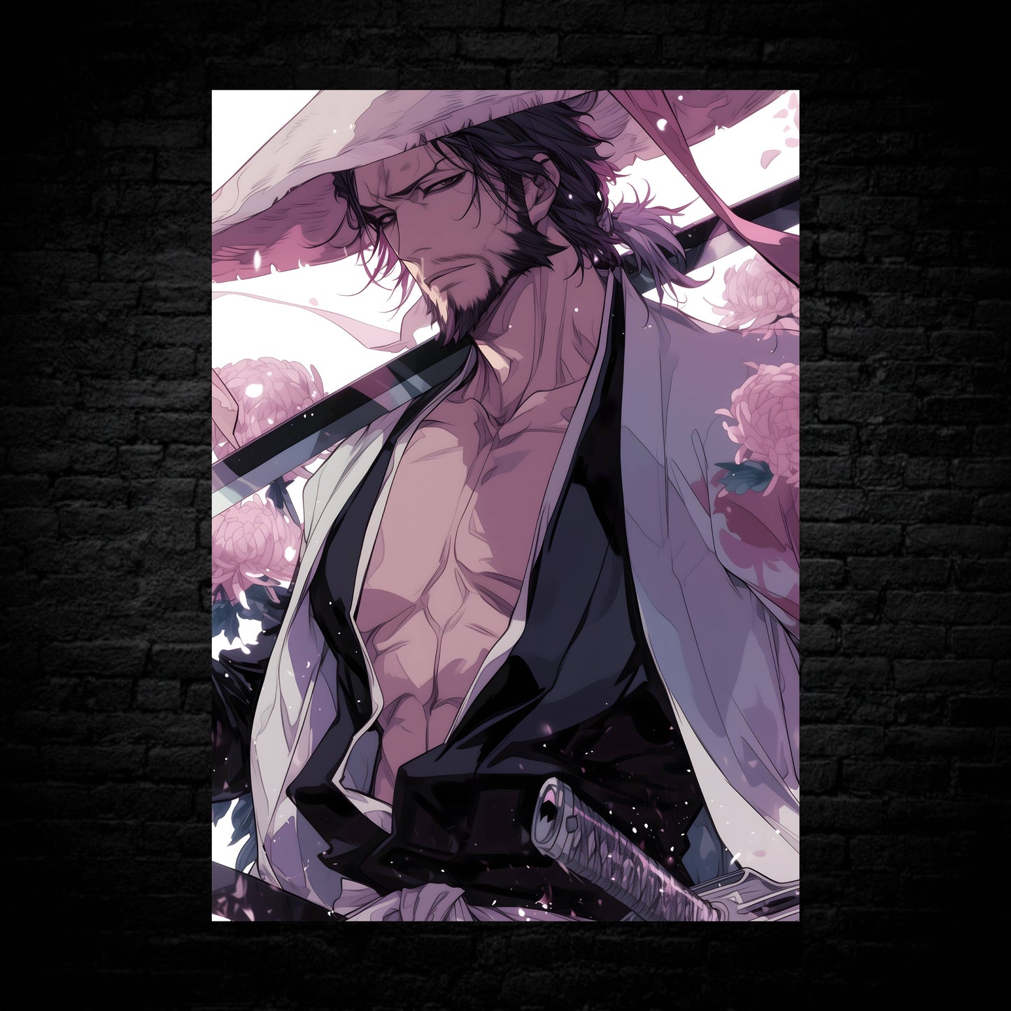 Kyōraku Shunsui Blooming Steel Poster