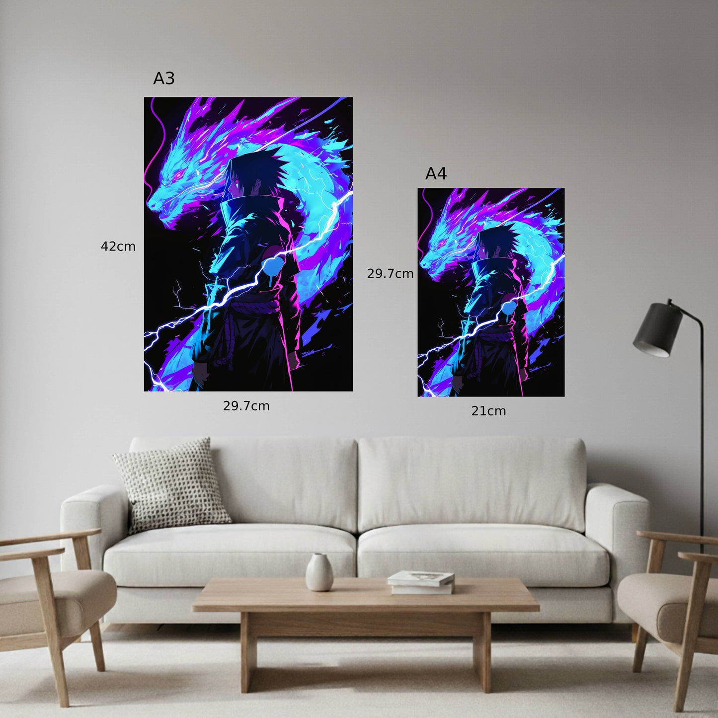 Sasuke: Neon Lightning Dragon Poster