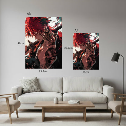 Abarai Renji Battle Stance Fan Art Poster