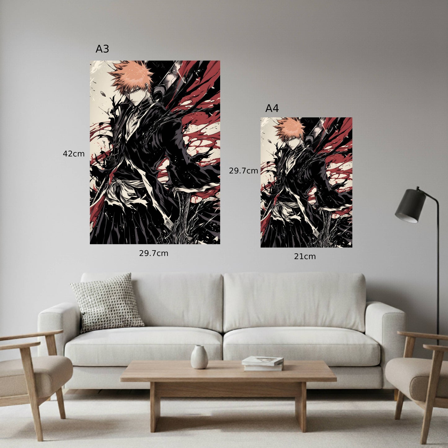 Kurosaki Ichigo Bankai Comic Art Styled Poster