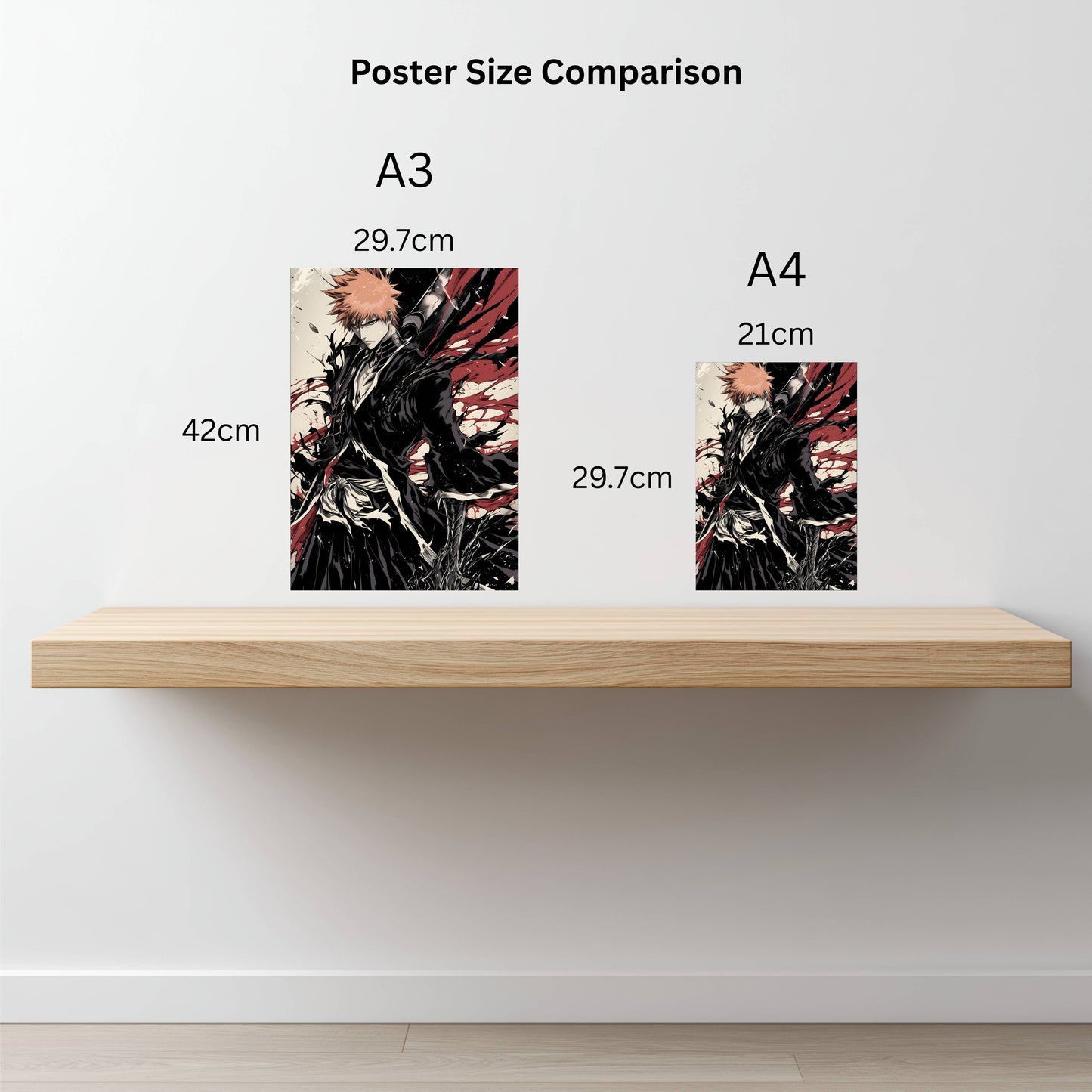 Kurosaki Ichigo Bankai Comic Art Styled Poster