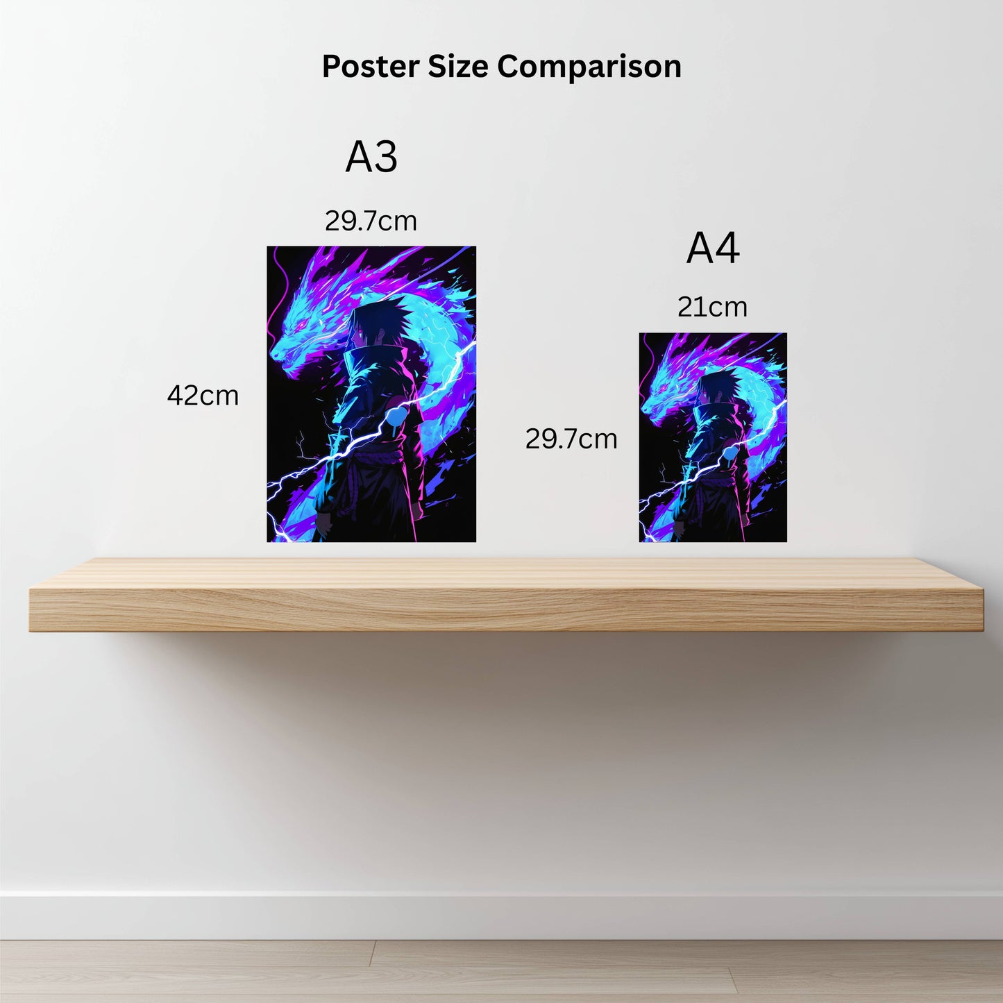 Sasuke: Neon Lightning Dragon Poster