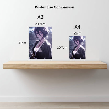 Kuchiki Rukia Rain Resolve Poster