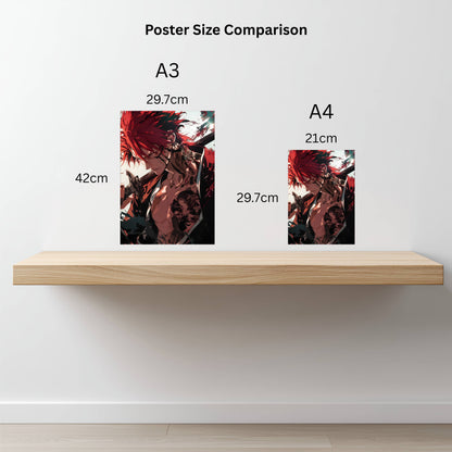 Abarai Renji Battle Stance Fan Art Poster