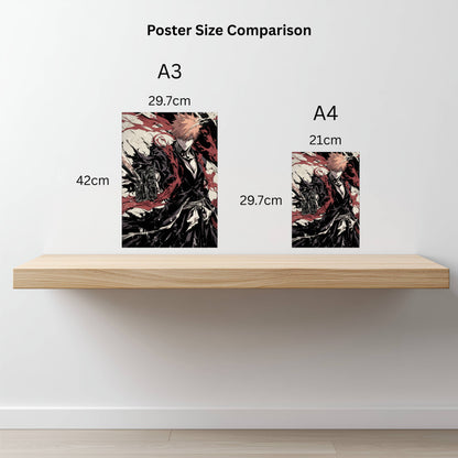 Kurosaki Ichigo Awakened Bankai Comic Art Styled Poster