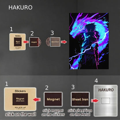 Sasuke: Neon Lightning Dragon Poster