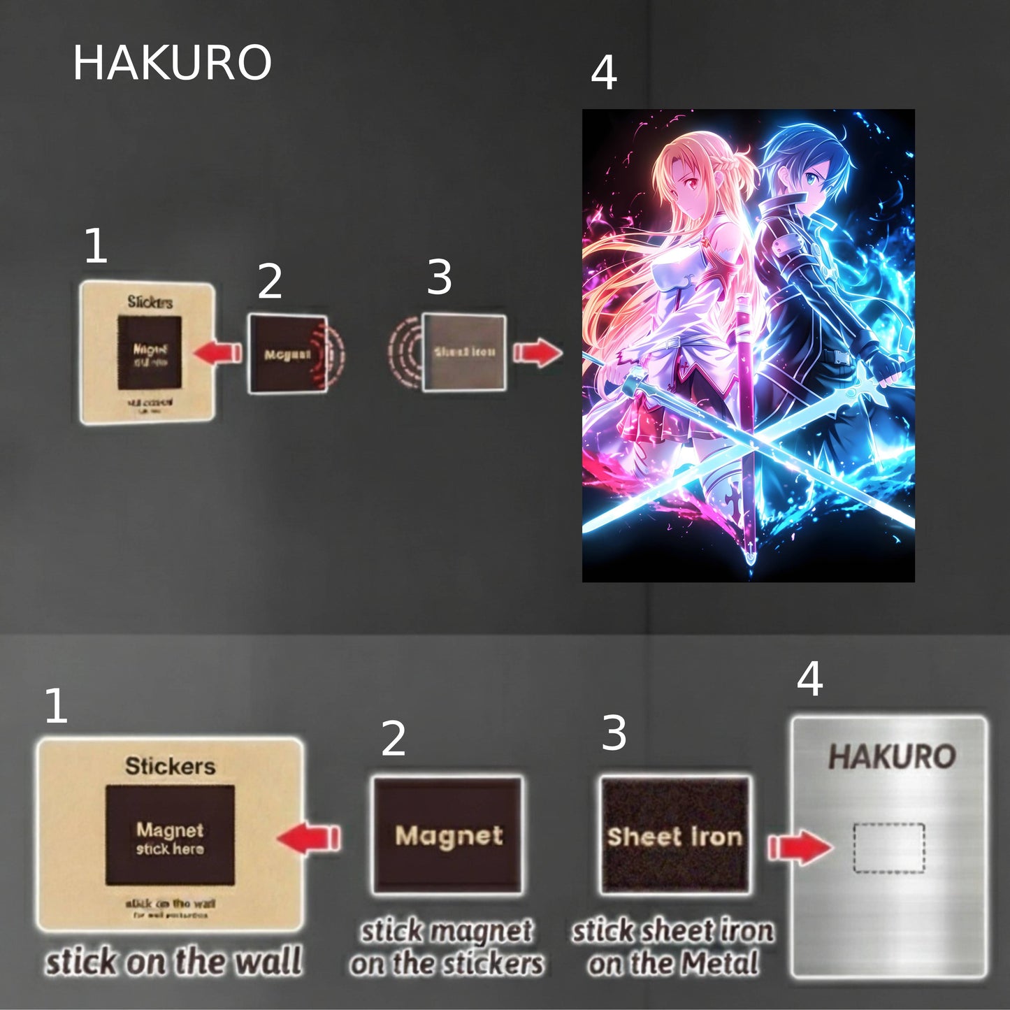 Kirito & Asuna Neon Poster