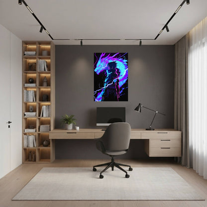 Sasuke: Neon Lightning Dragon Poster